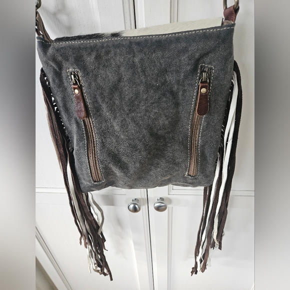Myra Cowhide Fringe Crossbody - Picture 8 of 13